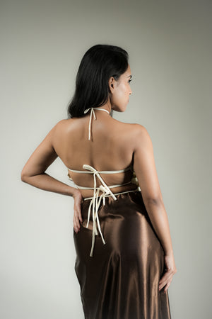 Solène Pearl Lace Halter