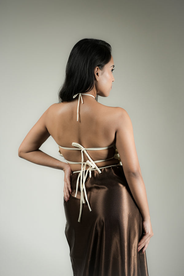 Solène Pearl Lace Halter