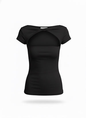 Aeris Twist-Front Cutout Tee
