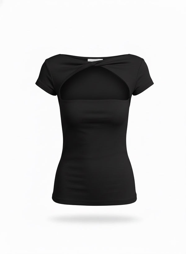 Aeris Twist-Front Cutout Tee