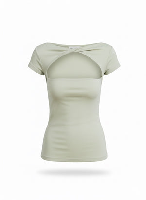 Aeris Twist-Front Cutout Tee