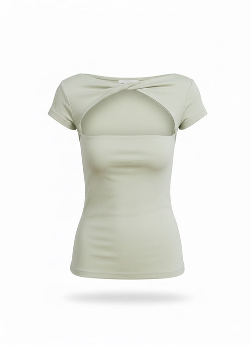 Aeris Twist-Front Cutout Tee