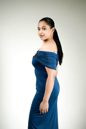 Midnight Grace One-Shoulder Gown