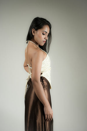 Solène Pearl Lace Halter