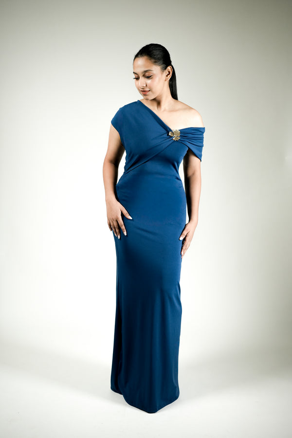 Midnight Grace One-Shoulder Gown