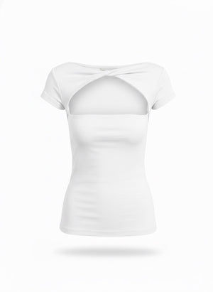 Aeris Twist-Front Cutout Tee