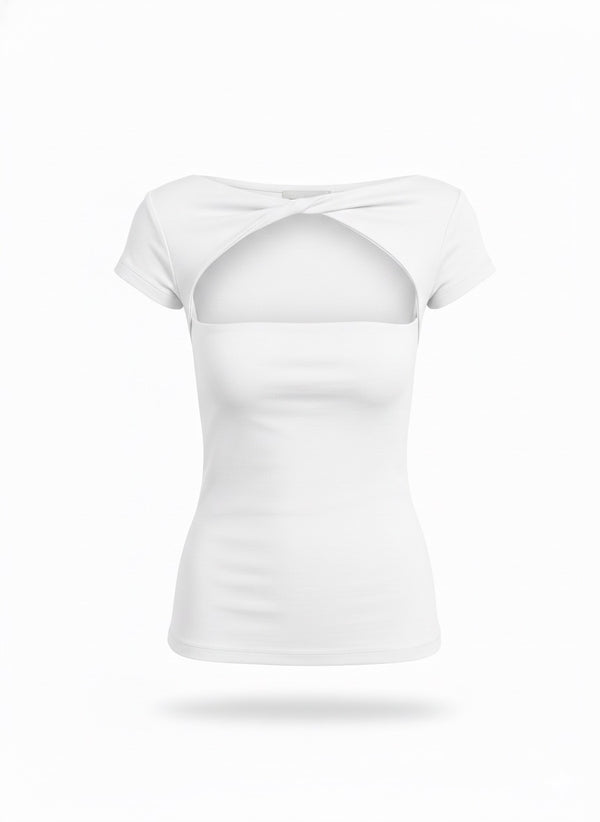 Aeris Twist-Front Cutout Tee