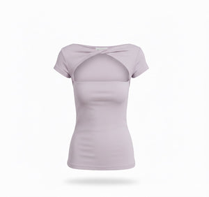 Aeris Twist-Front Cutout Tee